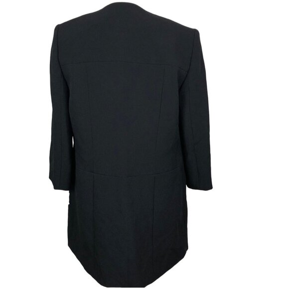 Kasper Black Studded Open Front Coat Jacket Size 6 - Picture 2 of 6